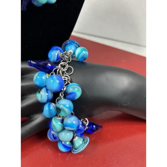 Sherry Fennessy Original Glass Beaded Chunky Necklace Bracelet & Earrings Set‎ - Picture 2 of 12